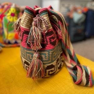 Mochila Wayuu, 100% Handmade, made in Colombia. Pastel Tones MultiColor